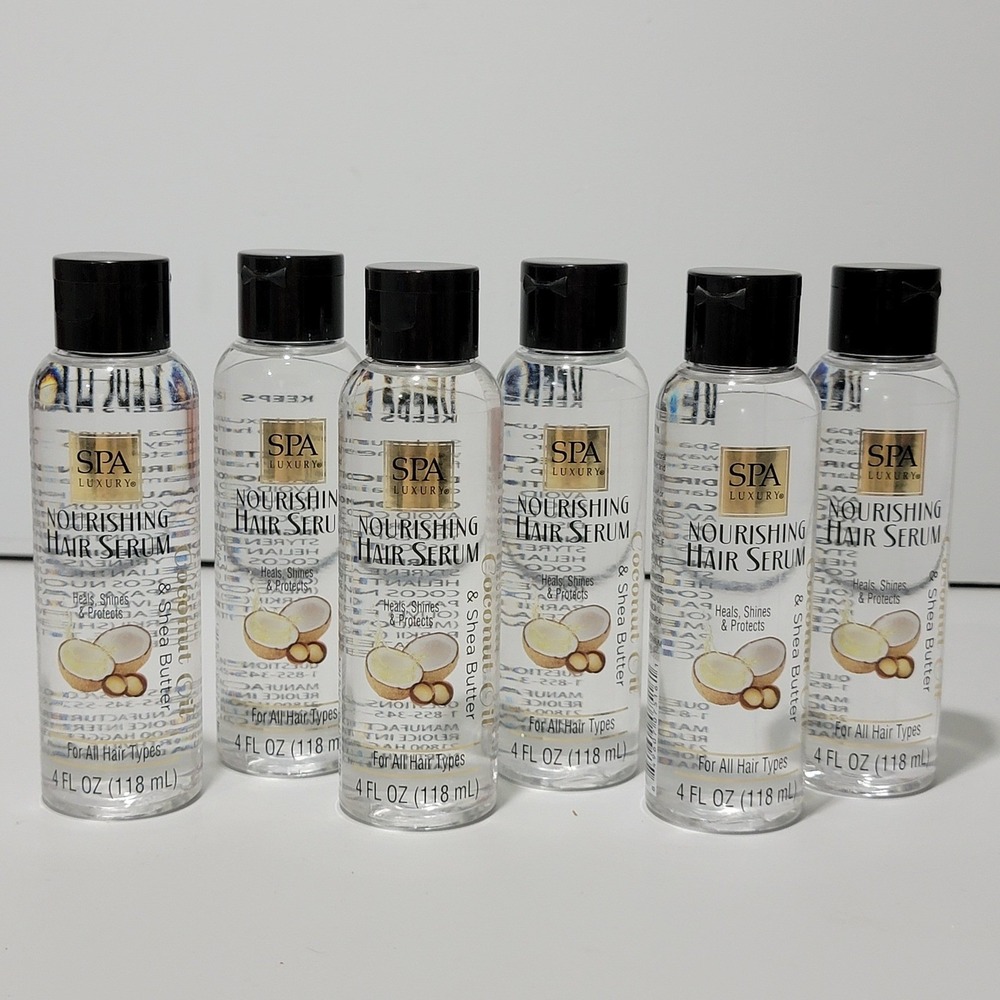 6pk Spa Luxury Nourishing Hair Serum Coconut Oil & Shea Butter 4oz All Hair